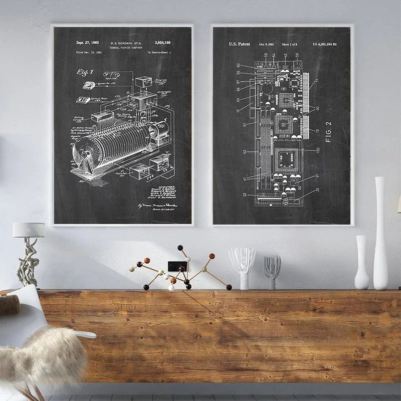 6 szt. Zestaw vintage'owych pl – Office Tech Room recenzja i cena