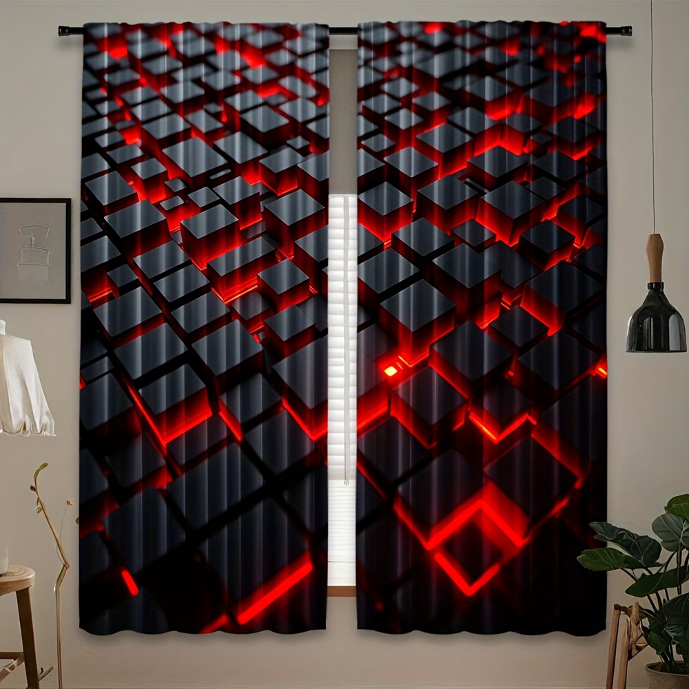 2 szt. Geometryczne Zasłony Cz – Office Tech Room recenzja i cena