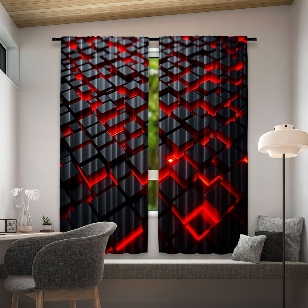 2 szt. Geometryczne Zasłony Cz – Office Tech Room recenzja i cena